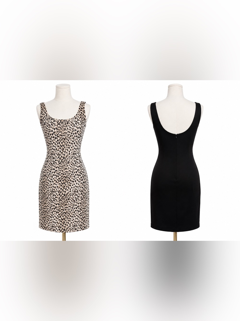 Diane Von Furstenberg Leopard Print Bodycon Midi Dress Designer Chic Size 6